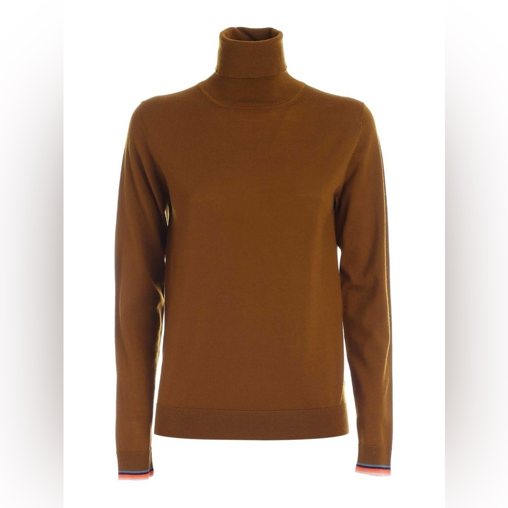 Paul Smith Swirl detail turtleneck in mustard color size small
